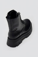 Ragazza 0258 Leather Lace - Up Combat Boots - Black Matte - thefashionproject.gr - RAGAZZA