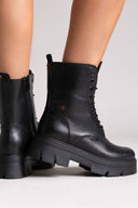 Ragazza 0258 Leather Lace - Up Combat Boots - Black Matte - thefashionproject.gr - RAGAZZA