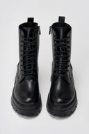 Ragazza 0258 Leather Lace - Up Combat Boots - Black Matte - thefashionproject.gr - RAGAZZA