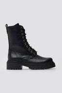 Ragazza 0283 Leather Combat Boots for Comfort - Black Matte - thefashionproject.gr - RAGAZZA