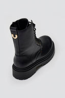 Ragazza 0283 Leather Combat Boots for Comfort - Black Matte - thefashionproject.gr - RAGAZZA