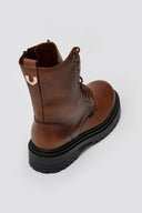 Ragazza 0283 Leather Combat Boots for Comfort - Tan Matte - thefashionproject.gr - RAGAZZA