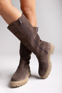 Ragazza 0297 Mid - Length Suede Leather Boots - Brown Suede - thefashionproject.gr - RAGAZZA