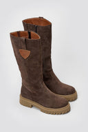 Ragazza 0297 Mid - Length Suede Leather Boots - Brown Suede - thefashionproject.gr - RAGAZZA