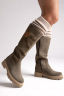 Ragazza 0297 Mid - Length Suede Leather Boots - Olive Suede - thefashionproject.gr - RAGAZZA
