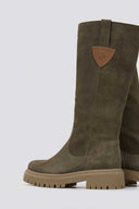 Ragazza 0297 Mid - Length Suede Leather Boots - Olive Suede - thefashionproject.gr - RAGAZZA