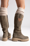 Ragazza 0297 Mid - Length Suede Leather Boots - Olive Suede - thefashionproject.gr - RAGAZZA