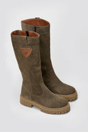 Ragazza 0297 Mid - Length Suede Leather Boots - Olive Suede - thefashionproject.gr - RAGAZZA