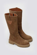 Ragazza 0297 Mid - Length Suede Leather Boots - Taupe Suede - thefashionproject.gr - RAGAZZA