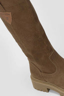 Ragazza 0297 Mid - Length Suede Leather Boots - Taupe Suede - thefashionproject.gr - RAGAZZA