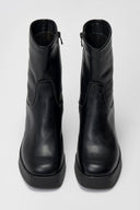 Ragazza 0471 Heeled Ankle Boots with Square Toe - Black Matte - thefashionproject.gr - RAGAZZA