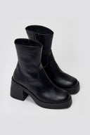 Ragazza 0471 Heeled Ankle Boots with Square Toe - Black Matte - thefashionproject.gr - RAGAZZA