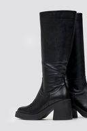 Ragazza 0477 Square - Toe Boots with Block Heel - Black Matte - thefashionproject.gr - RAGAZZA