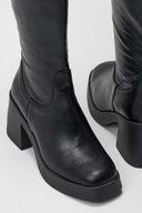 Ragazza 0477 Square - Toe Boots with Block Heel - Black Matte - thefashionproject.gr - RAGAZZA