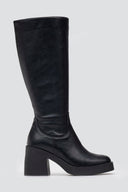 Ragazza 0477 Square - Toe Boots with Block Heel - Black Matte - thefashionproject.gr - RAGAZZA