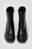 Ragazza 0658 Leather Ankle Boots with Square Toe - Black Matte - thefashionproject.gr - RAGAZZA