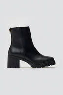 Ragazza 0658 Leather Ankle Boots with Square Toe - Black Matte - thefashionproject.gr - RAGAZZA