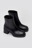 Ragazza 0658 Leather Ankle Boots with Square Toe - Black Matte - thefashionproject.gr - RAGAZZA