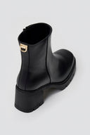 Ragazza 0658 Leather Ankle Boots with Square Toe - Black Matte - thefashionproject.gr - RAGAZZA
