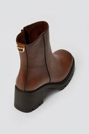 Ragazza 0658 Leather Ankle Boots with Square Toe - Tan Matte - thefashionproject.gr - RAGAZZA