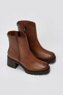 Ragazza 0658 Leather Ankle Boots with Square Toe - Tan Matte - thefashionproject.gr - RAGAZZA