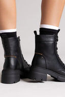 Refresh 172906 Vegan Lace - Up Ankle Boots - Black Matte - thefashionproject.gr - Refresh