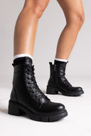 Refresh 172906 Vegan Lace - Up Ankle Boots - Black Matte - thefashionproject.gr - Refresh