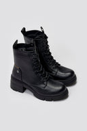 Refresh 172906 Vegan Lace - Up Ankle Boots - Black Matte - thefashionproject.gr - Refresh