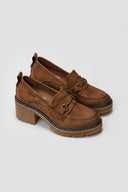 Refresh 172908 Heeled Loafers with Metal Detail - Κάμελ - thefashionproject.gr - Refresh