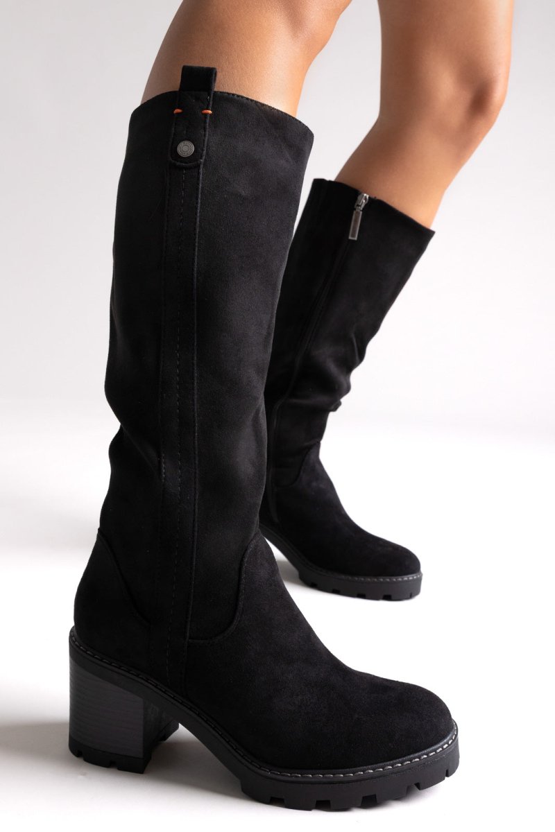Refresh 173033 Vegan Suede Stretch Boots - Black Suede - thefashionproject.gr - Refresh