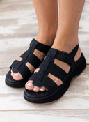 Σανάλια sporty με φαρδιά φάσα GIOSEPPO - Μαύρο - thefashionproject.gr - GIOSEPPO