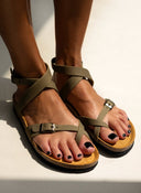 Σανδάλια ανατομικά από nubuck δέρμα Plakton 181204 - Λαδί - thefashionproject.gr - Plakton