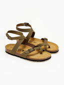 Σανδάλια ανατομικά από nubuck δέρμα Plakton 181204 - Λαδί - thefashionproject.gr - Plakton