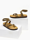 Σανδάλια ανατομικά από nubuck δέρμα Plakton 181204 - Λαδί - thefashionproject.gr - Plakton