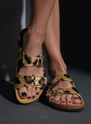 Σανδάλια ανατομικά από συνθετικό ponyskin Plakton 180010 - Animal - thefashionproject.gr - Plakton