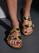 Σανδάλια ανατομικά από συνθετικό ponyskin Plakton 180010 - Animal - thefashionproject.gr - Plakton