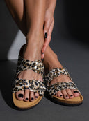 Σανδάλια ανατομικά από συνθετικό ponyskin Plakton 180010 - Leopard - thefashionproject.gr - Plakton