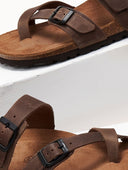 Σανδάλια ανατομικά δερμάτινα Interbios - Καφέ - thefashionproject.gr - Inter - Bios