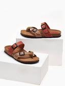 Σανδάλια ανατομικά δερμάτινα Interbios - Κεραμιδί - thefashionproject.gr - Inter - Bios