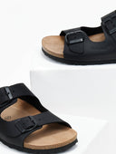 Σανδάλια ανατομικά δερμάτινα Interbios - Μαύρο - thefashionproject.gr - Inter - Bios