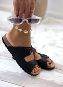 Σανδάλια ανατομικά δερμάτινα Interbios - Μαύρο - thefashionproject.gr - Inter - Bios