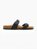 Σανδάλια ανατομικά δερμάτινα Plakton 181032 - Μαύρο - thefashionproject.gr - Plakton
