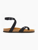 Σανδάλια ανατομικά δερμάτινα Plakton 181204 - Μαύρο - thefashionproject.gr - Plakton