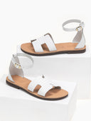 Σανδάλια ankle strap με ανάγλυφο σχέδιο estil - Λευκό - thefashionproject.gr - Estil