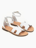 Σανδάλια ankle strap με ανάγλυφο σχέδιο estil - Λευκό - thefashionproject.gr - Estil