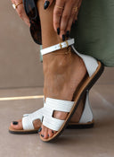 Σανδάλια ankle strap με ανάγλυφο σχέδιο estil - Λευκό - thefashionproject.gr - Estil