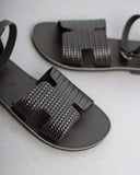 Σανδάλια ankle strap με ανάγλυφο σχέδιο estil - Μαύρο - thefashionproject.gr - Estil