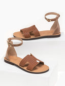 Σανδάλια ankle strap με ανάγλυφο σχέδιο estil - Ταμπά - thefashionproject.gr - Estil - 13406007002