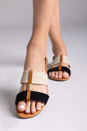 Σανδάλια ankle strap με ψάθα ERYNN - Μαύρο - thefashionproject.gr - ERYNN - 12740002002