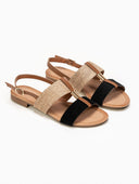 Σανδάλια ankle strap με ψάθα ERYNN - Μαύρο - thefashionproject.gr - ERYNN - 12740002002